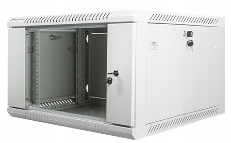 6U 19" Szafa Rack wisząca teleinformatyczna Szafka szklane drzwi 600 Szara