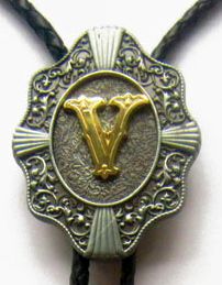 Country westernová kravata s iniciálou V Victoria