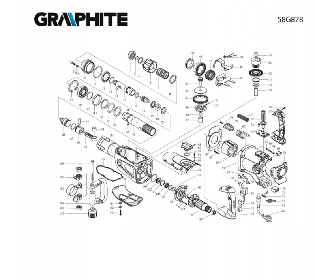 WŁĄCZNIK DO MŁOTA WYBURZENIOWEGO GRAPHITE 58G878 Rodzaj włącznik