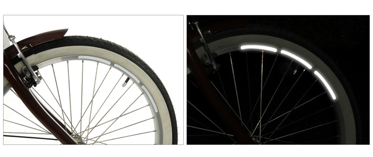 NAKLEJKI ODBLASKOWE NA ROWER MOTOR ODBLASK NA KOŁO Model STICKER SET 3M SREBRNE