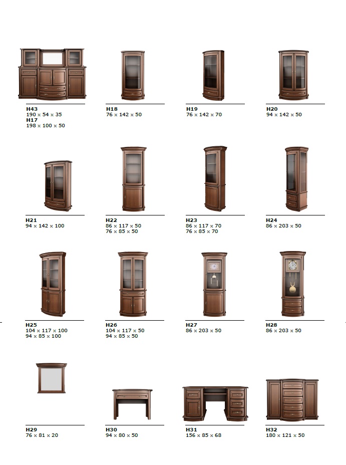 Witryna, el. z drewna, dąb HV Kolor mebla dąb orzech