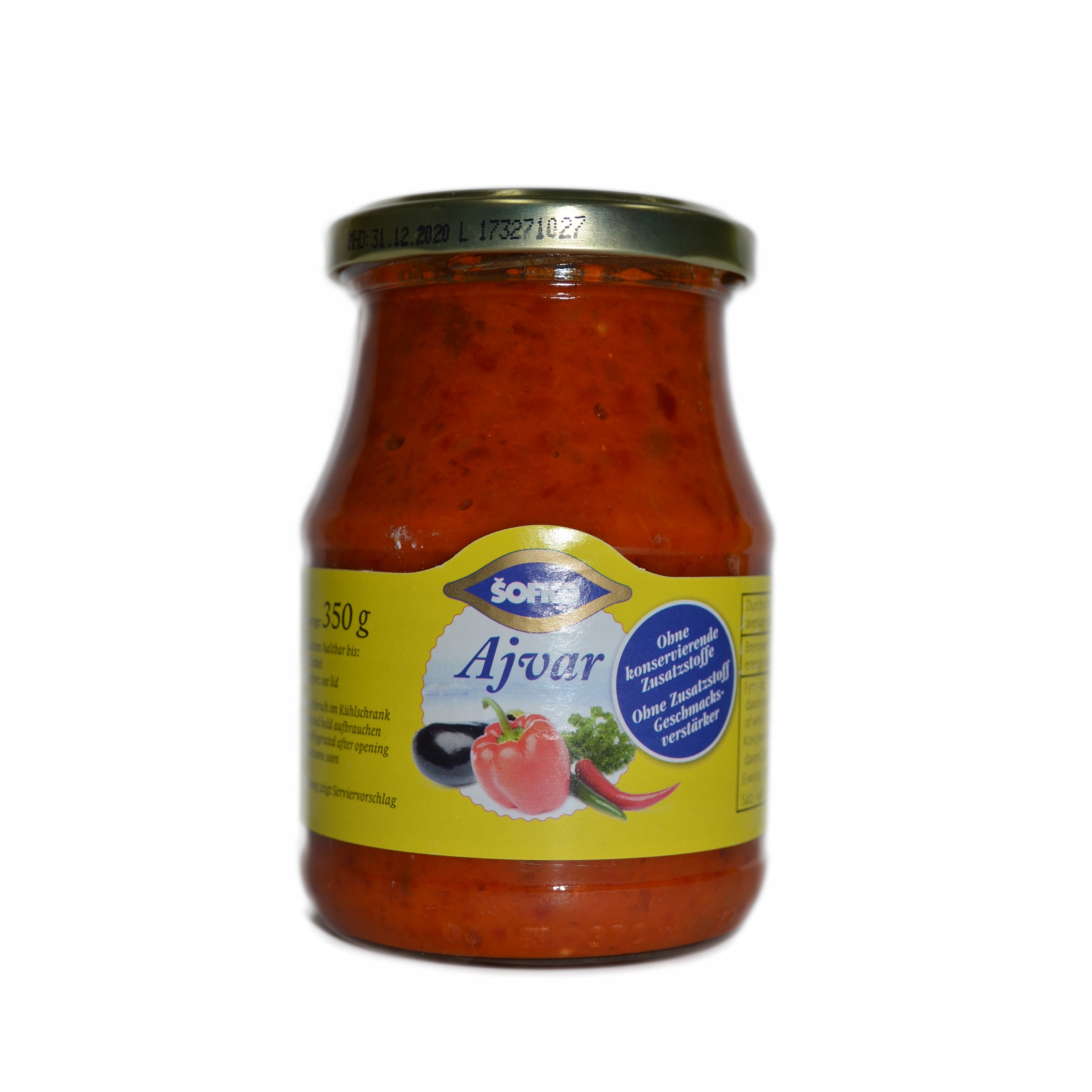 

Ajvar łagodny 350g,sos,pasta papryk-bakłaż.Ajwar