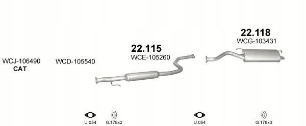Tłumik końcowy Rover 45 poj.1,4+1,6 99-06r.+zestaw Producent części Polmo