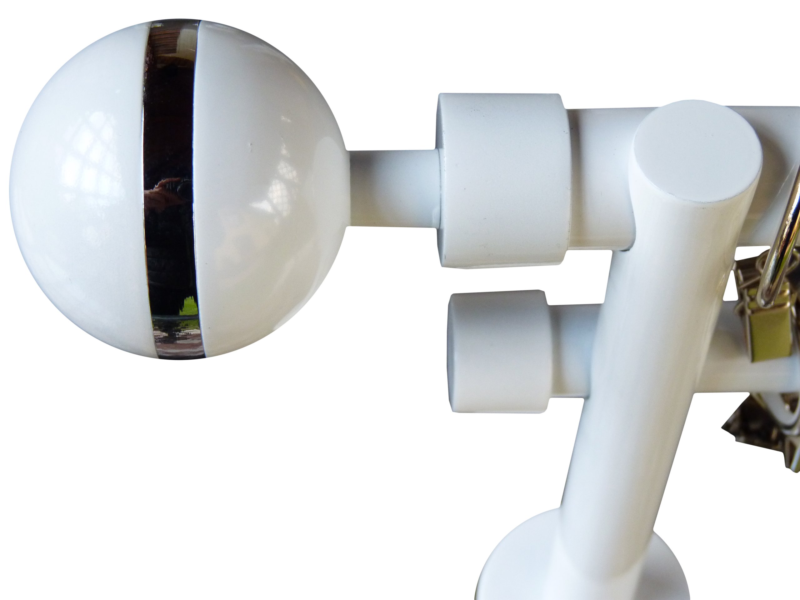 KARNISZ BIAŁY+CICHE KÓŁKA 25/19MM 160CM FIRANKA