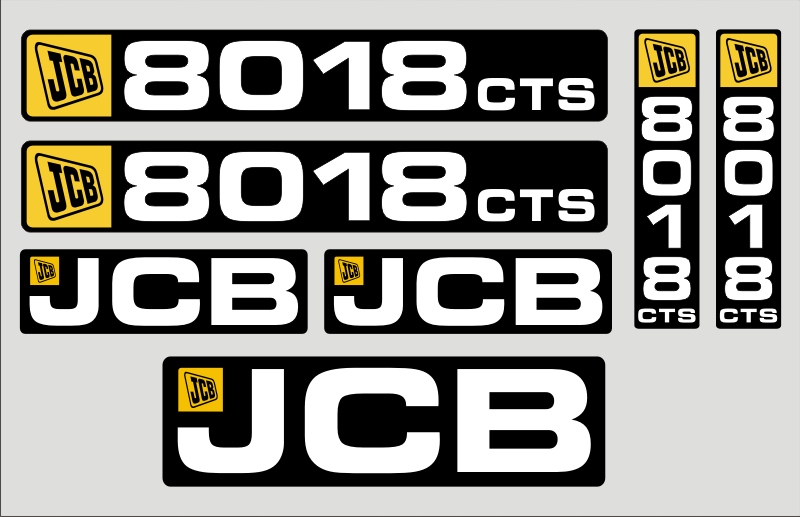 NAKLEJKI JCB 8018 CTS + piktogramy - RAMIE RUROWE Producent części inny