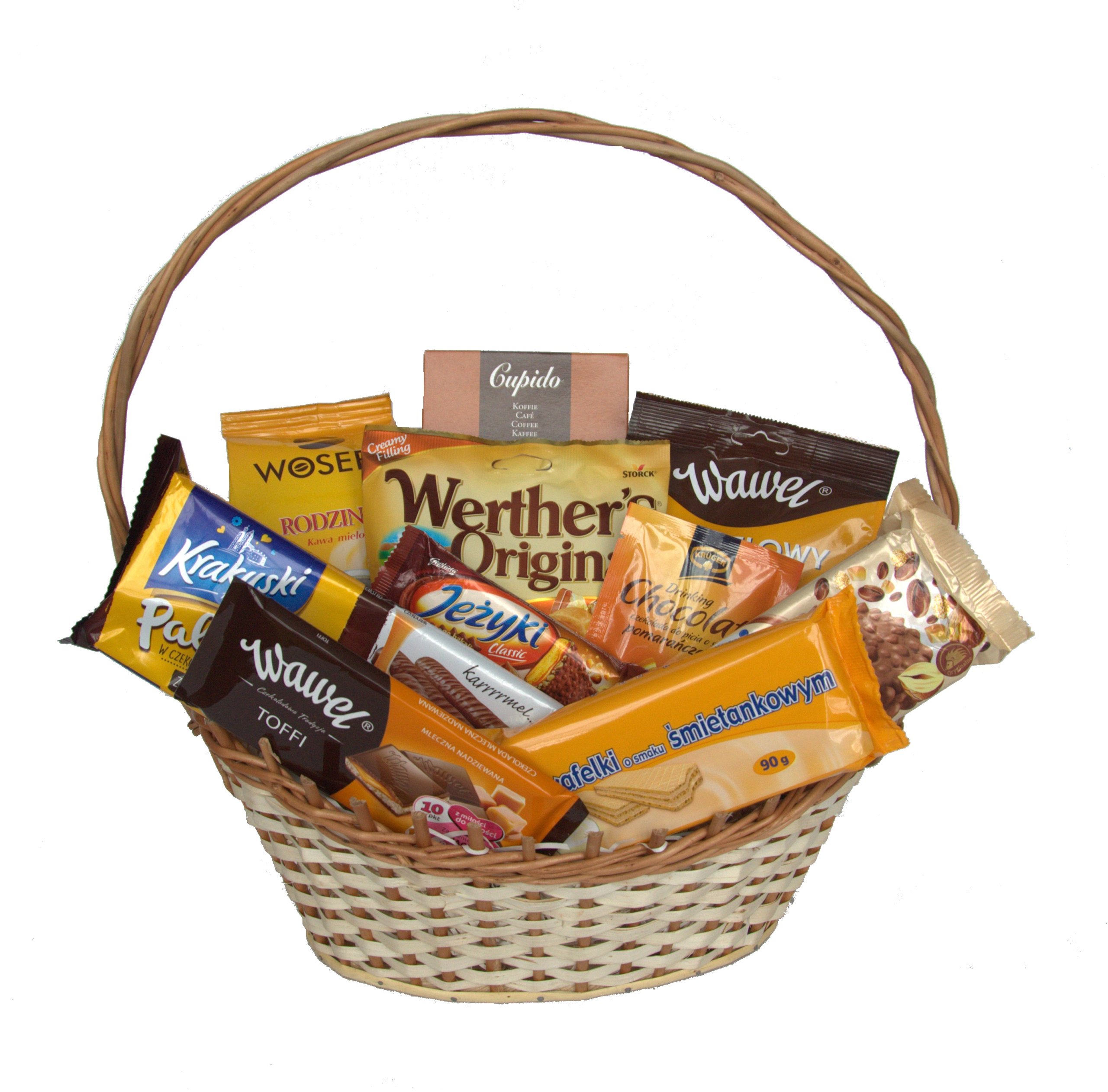 kosz słodyczy słodki upominek zestaw słodyczy