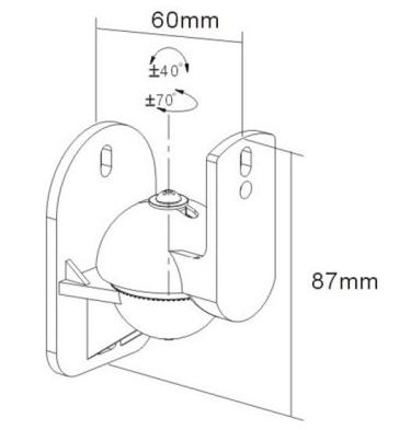 Uchwyt Wieszak Ścienny do Kolumny Głośnika Satelitki Regulowany Czarny Marka Inna