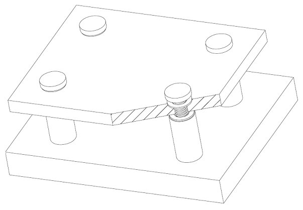 Mocowanie tablic szyldu tabliczki na wkręt fi25 x4 Wysokość produktu 0.5 cm