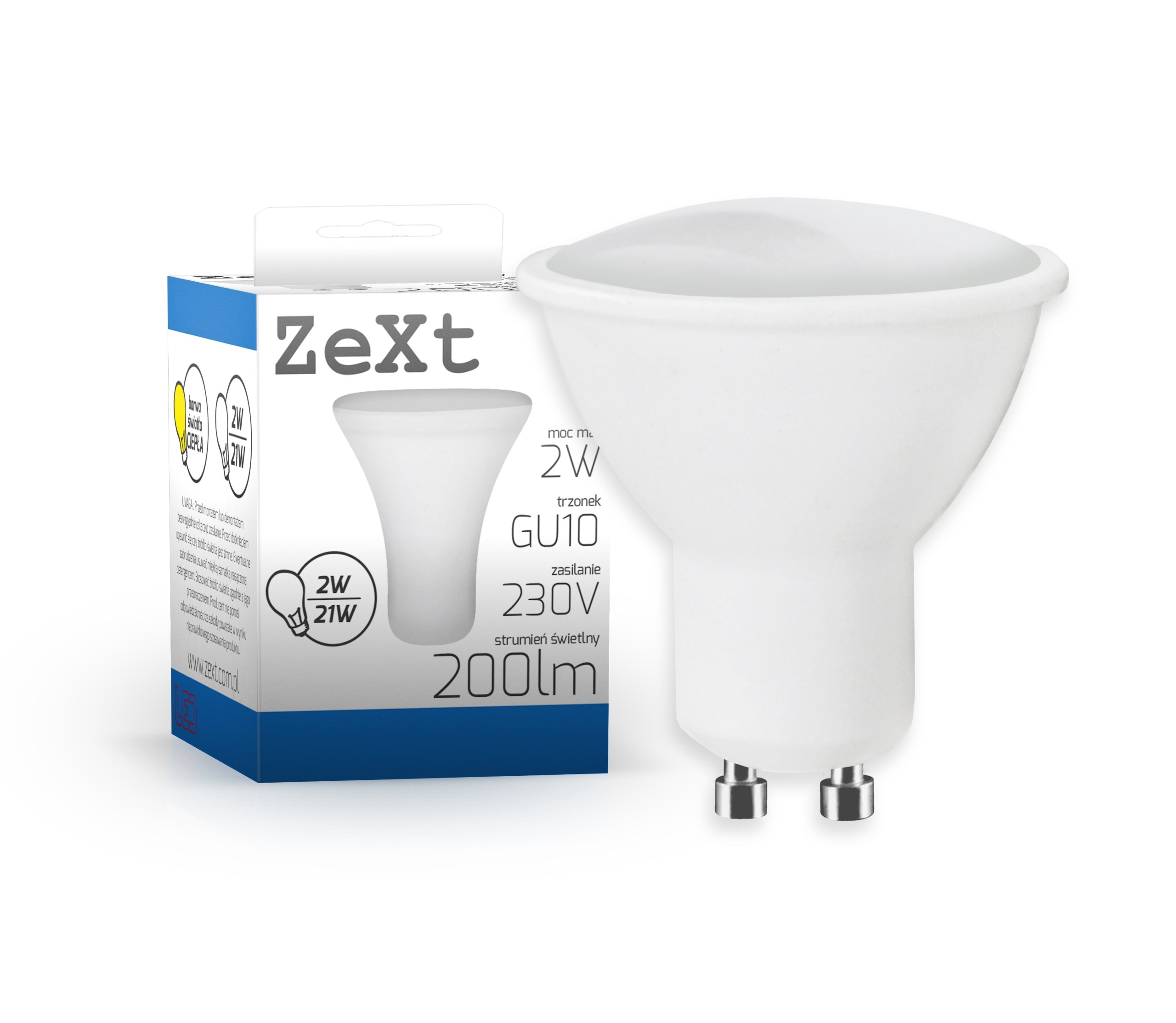 

Żarówka Led 2W GU10 Smd 2835 ciepła 3000K 230V