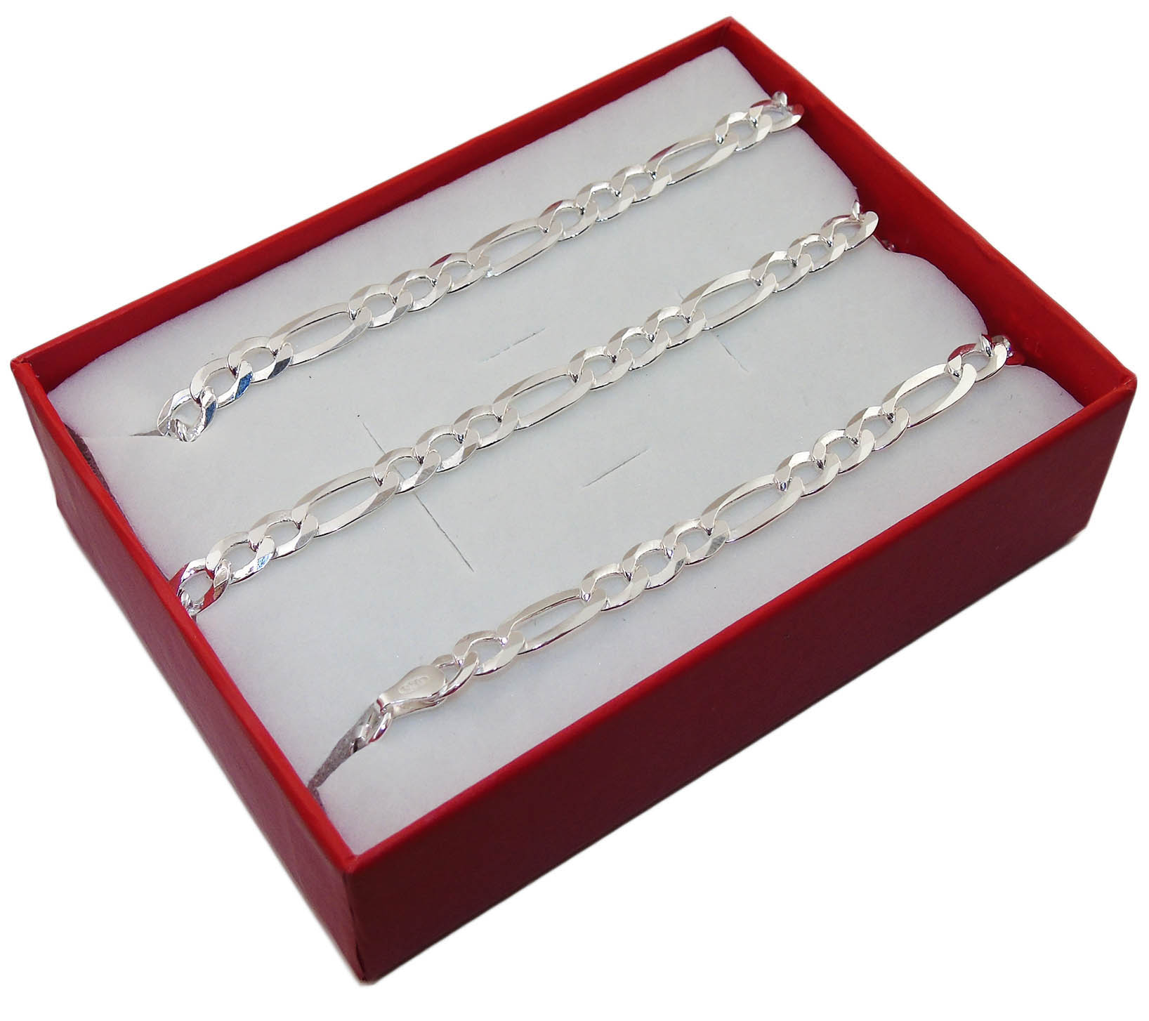 

Diamentowany Srebrny Łańcuszek Figaro 60cm prezent