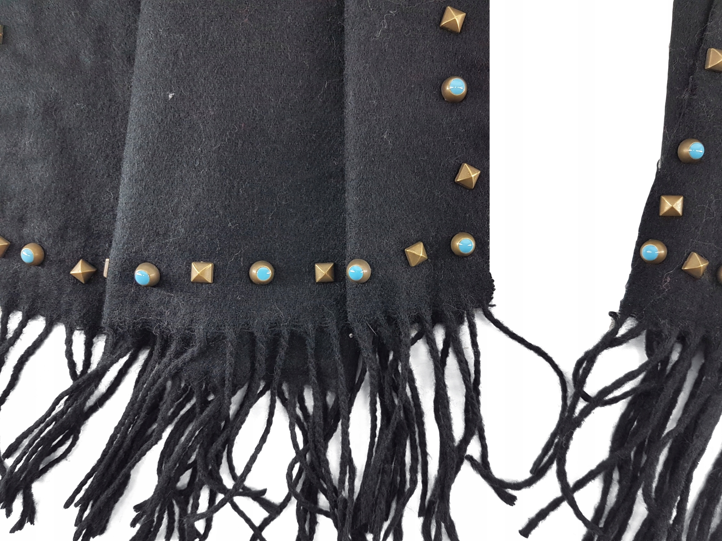 DUŻY SZAL Z ćwiekami KASZMIR KASZMIROWY SZALIK Marka inna