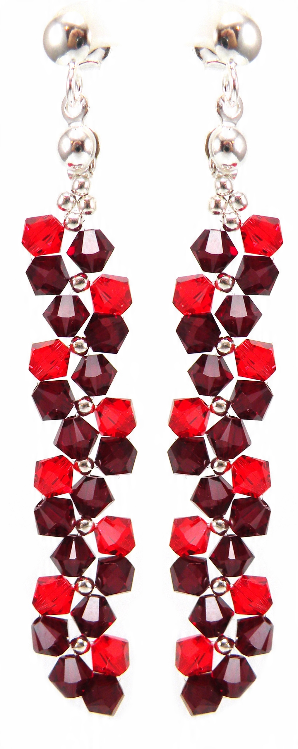 

Kolczyki kryształy Swarovski czerwone długie Siam
