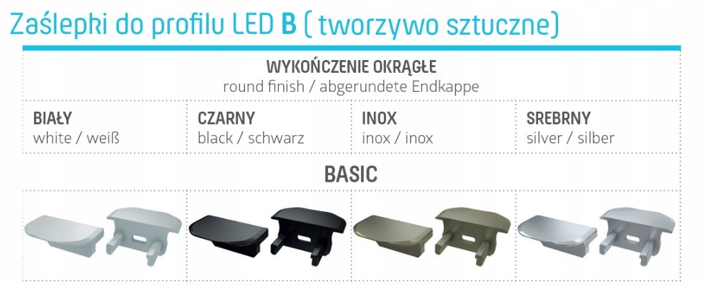 ZAŚLEPKA DO PROFIL ALUMINIOWY LED A,B,C,D,H,X,Y,Z Kod producenta ZAŚLEPKA PROFILU