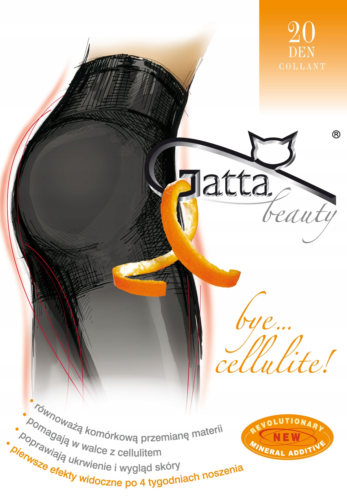 

Bye Cellulite 20 Den Gatta Rajstopy czarne 5-XL