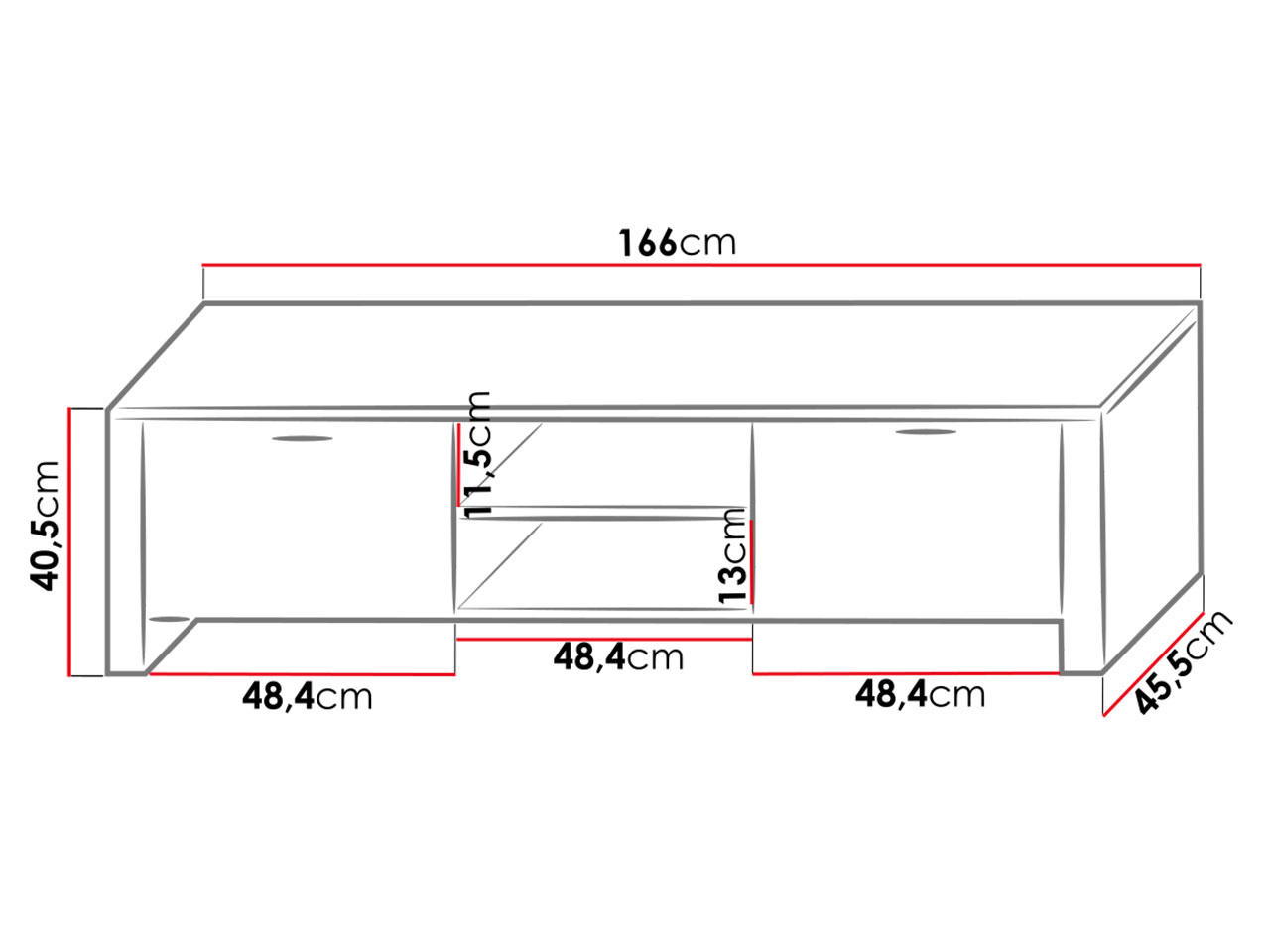 SZAFKA pod Telewizor STOLIK RTV Alba IX Meble LED Kolekcja nowoczesna szafka RTV do salonu Alba IX