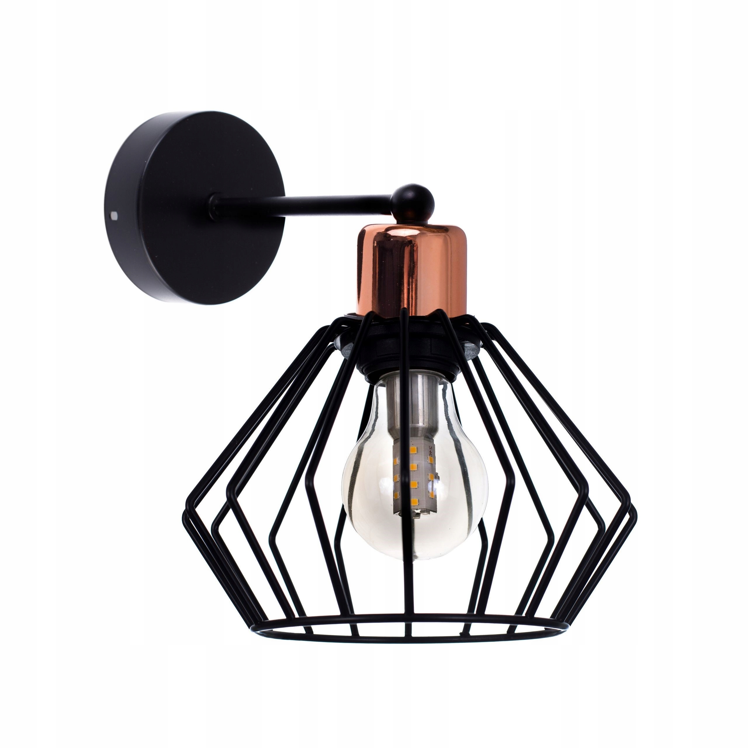 

Lampa kinkiet Led Styl RETRO1 czarny/miedź