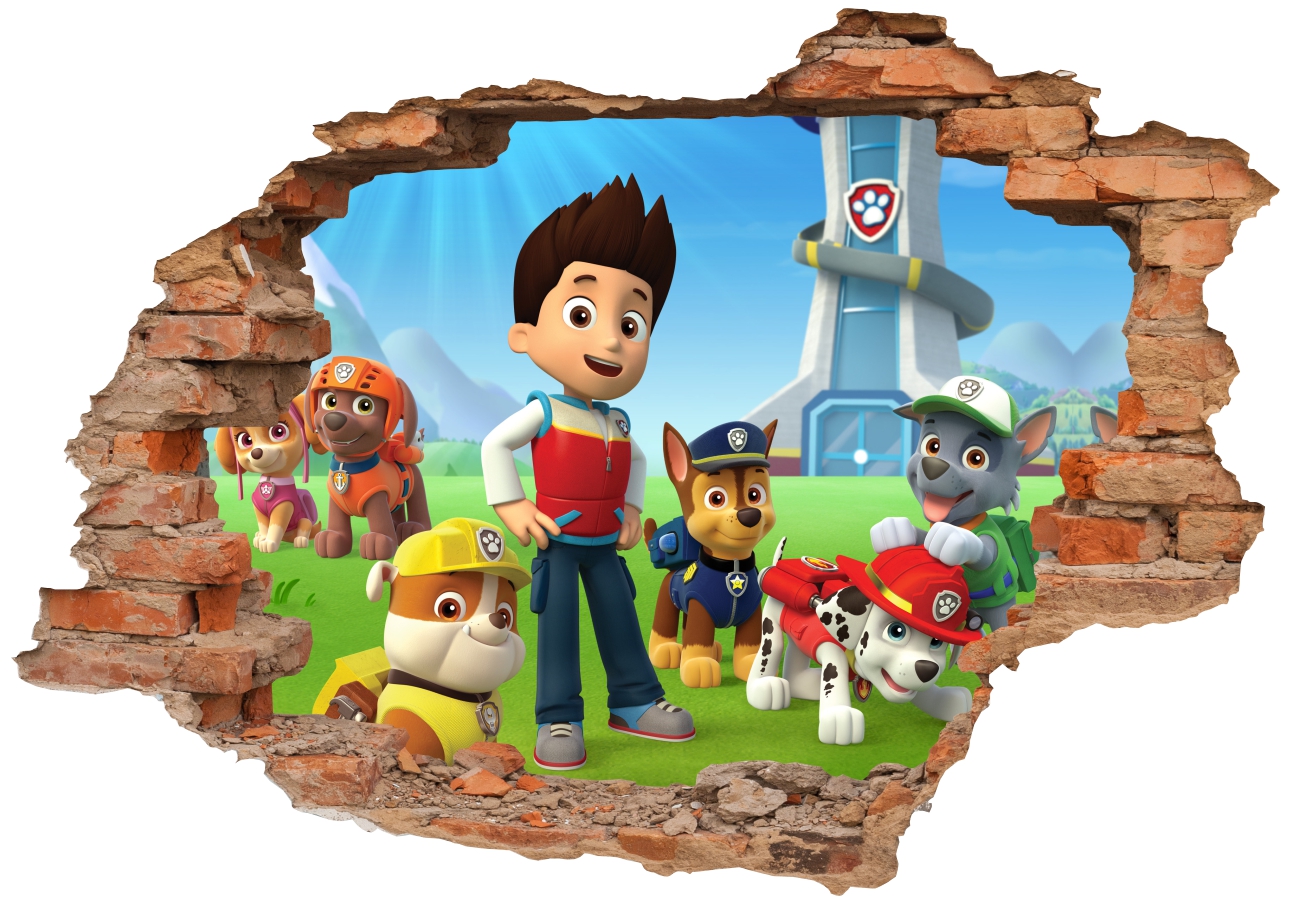 

Naklejki na ścianę 3D Psi Patrol Bajki 160x110cm