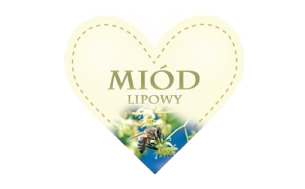 

Etykiety 50 szt Serce Miód lipowy
