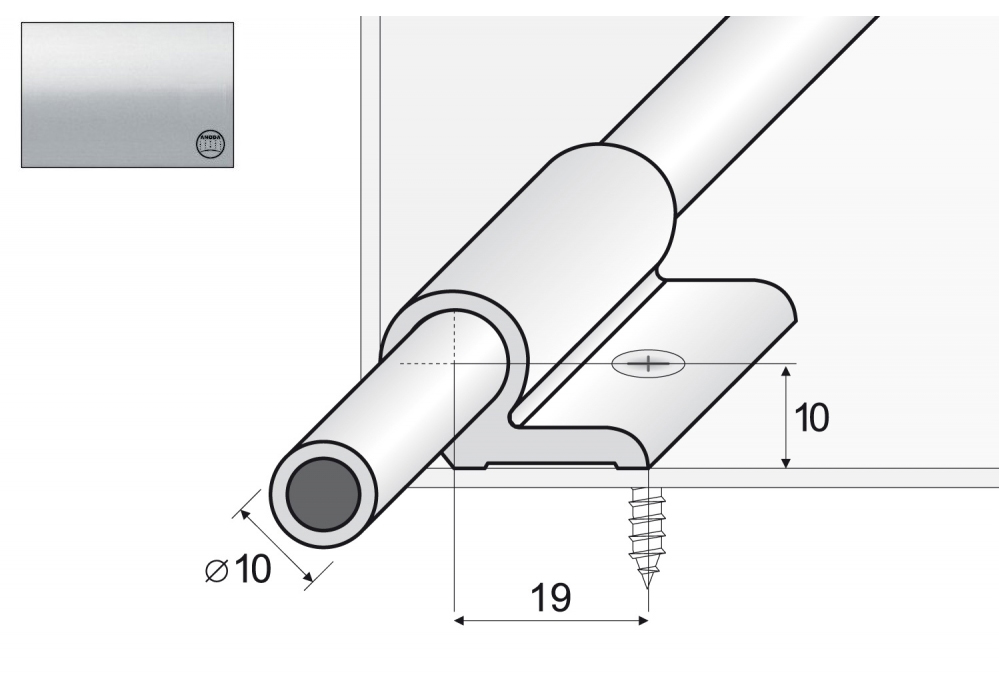 

Aluminiowy Pręt Schodowy 90cm Srebro z uchwytami