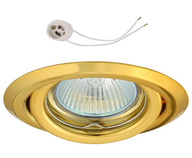 

Oprawa halogenowa do Led GU10 na 230V CT15 złota