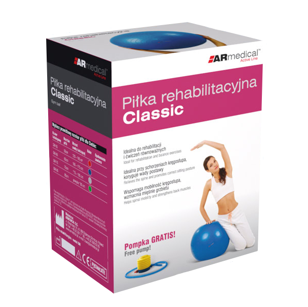 PIŁKA REHABILITACYJNA do ćwiczeń jogi gimnastyczna 65 NIEBIESKA ARMEDICAL Marka ARmedical