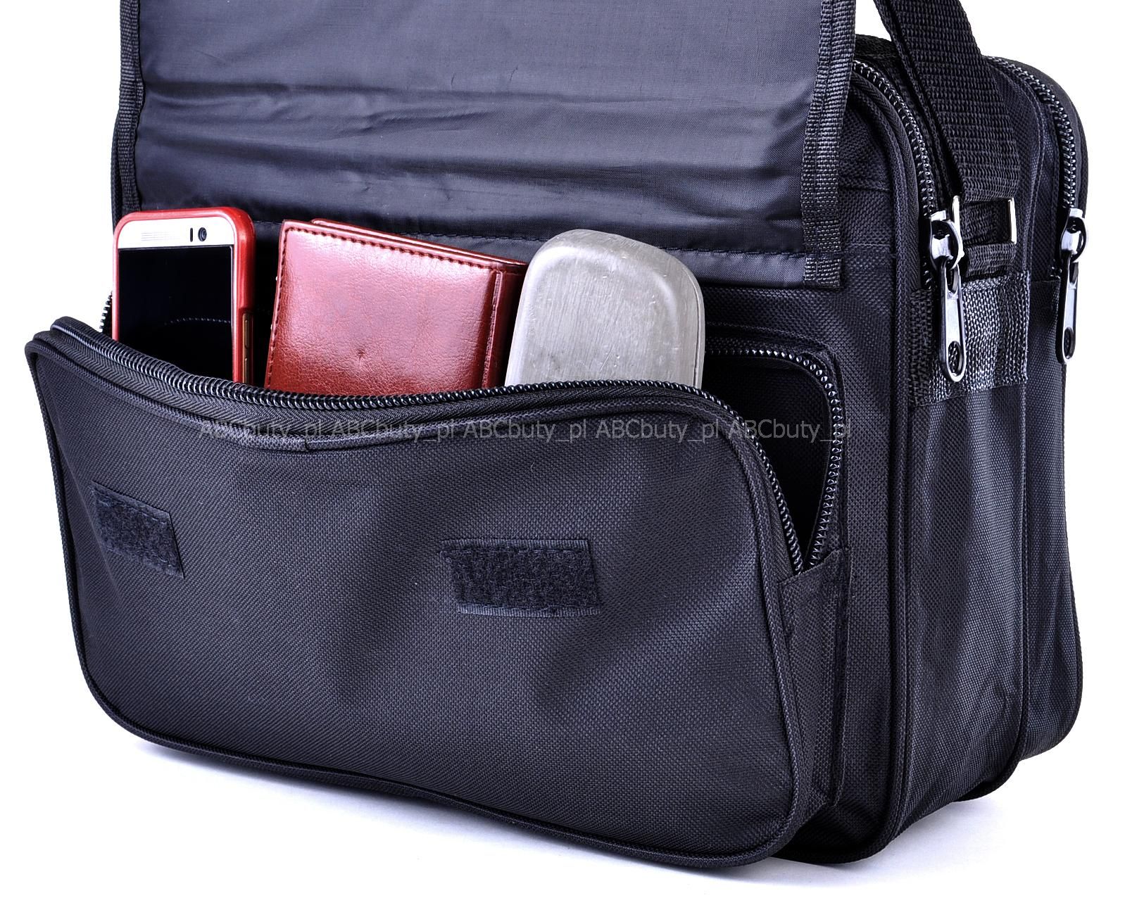 CZARNA SOLIDNA PRZEWIESZKA MĘSKA NA RAMIĘ TORBA Z KLAPĄ KABURA SASZETKA C4 Model MAŁA CODZIENNA SASZETKA MĘSKA NA PODRĘCZNE RZECZY