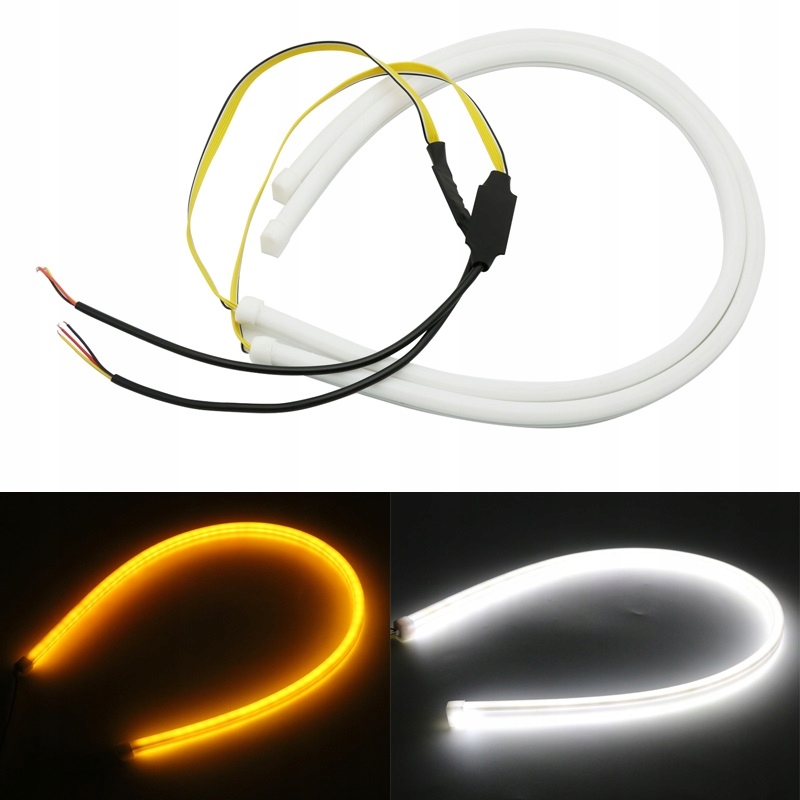 ŚWIATŁA DO JAZDY DZIENNEJ DRL LED TAŚMA PASEK MIGAJĄCY KIERUNKOWSKAZ 60cm