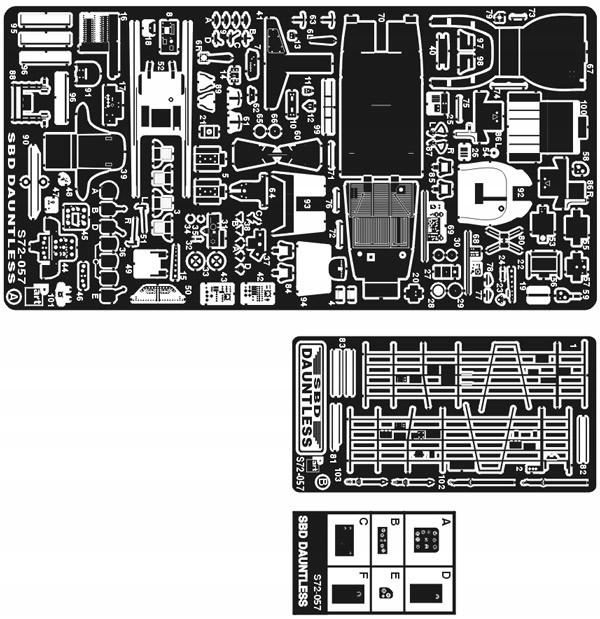 Part S72-057 1/72 Sbd 3/5 Dauntless interiér (Hasegawa)