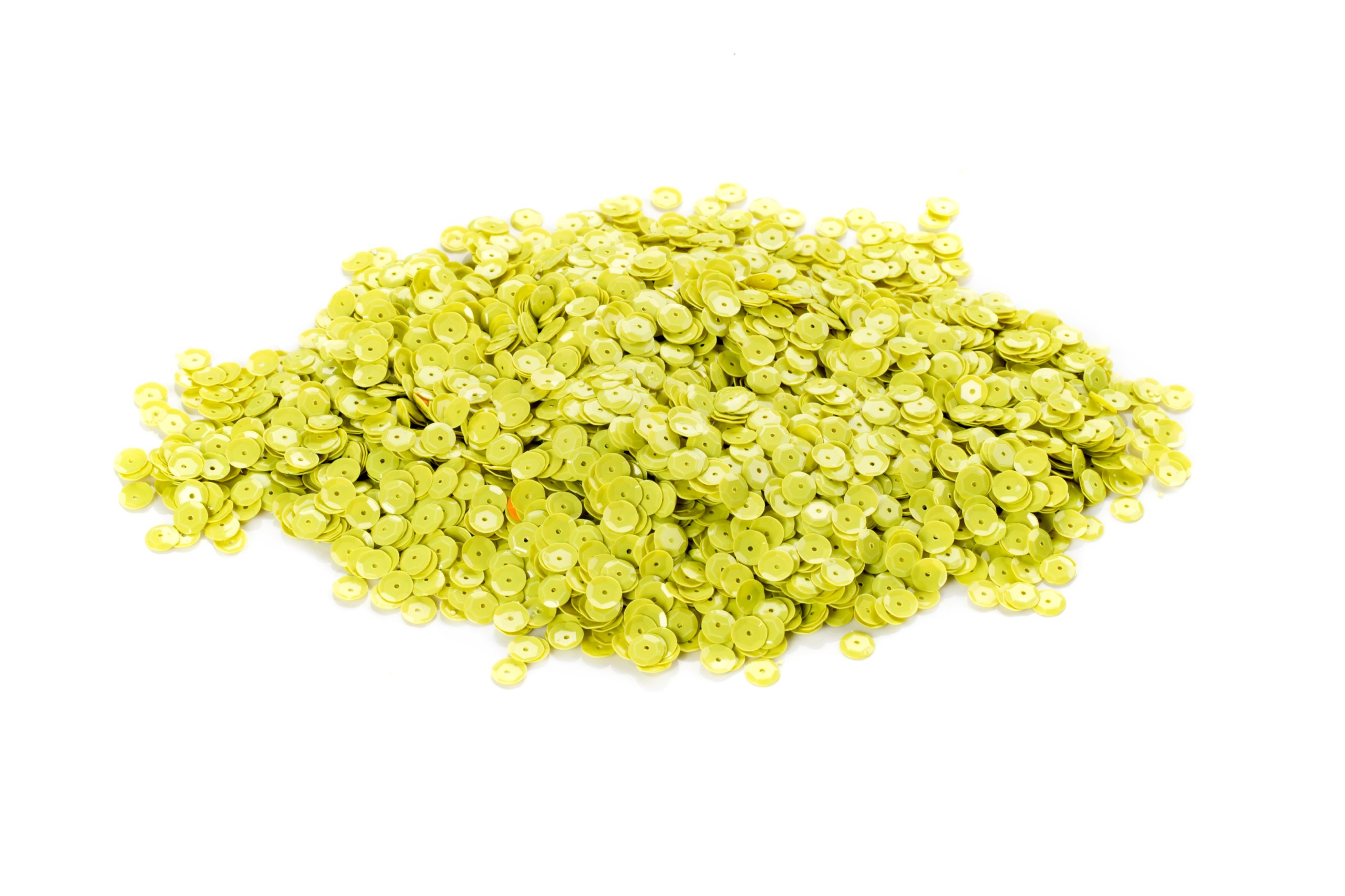 Cekiny Limonkowe Okrągłe Łamane 6mm 800szt