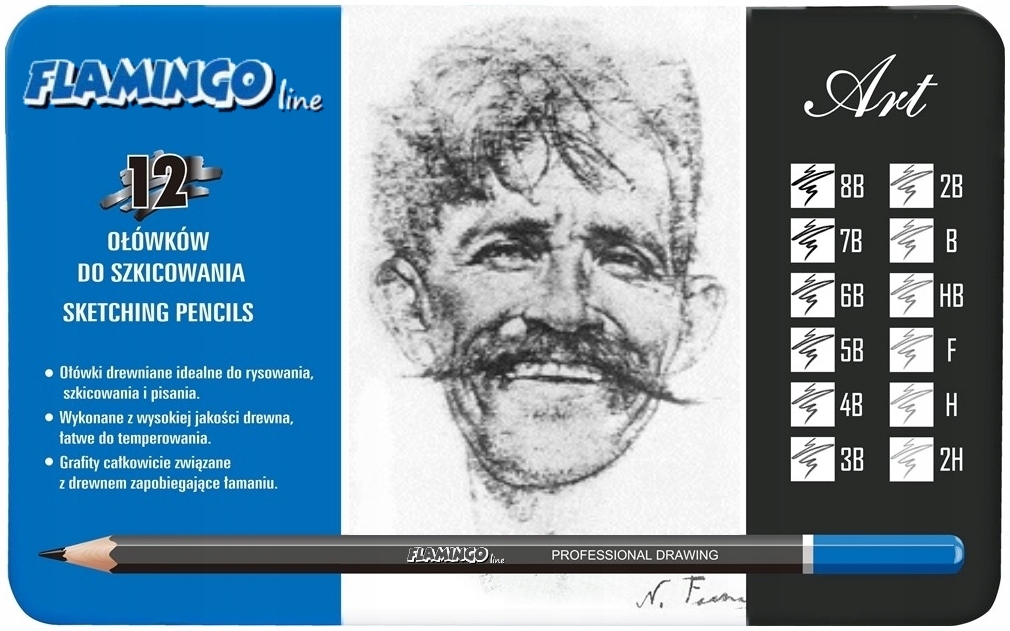 

Ołówki Do Szkicowania Zestaw 2H-8B W Pudełku