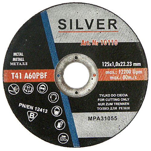 

Silver 125 x 1,0 mm Tarcza Tarcze Do Cięcia Metalu