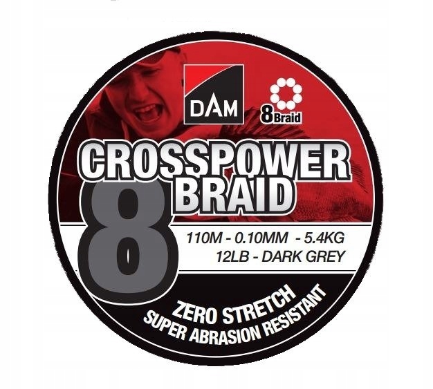 Plecionka Dam Crosspower 8-Braid Grey 0,22mm 110m