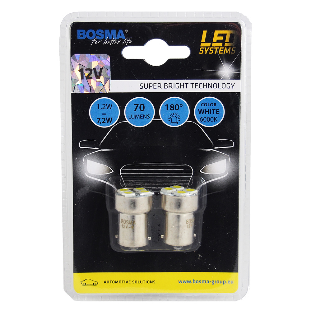 Żarówki Bosma Led SMDx4 12V BA15s White 3048 2szt.