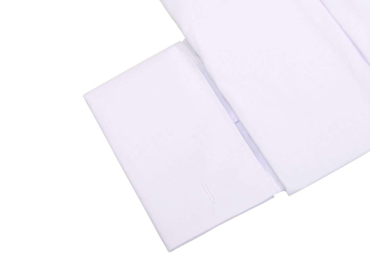 KOSZULA BIAŁA GŁADKA NA SPINKI 43 164-170 SLIM Kolor biały