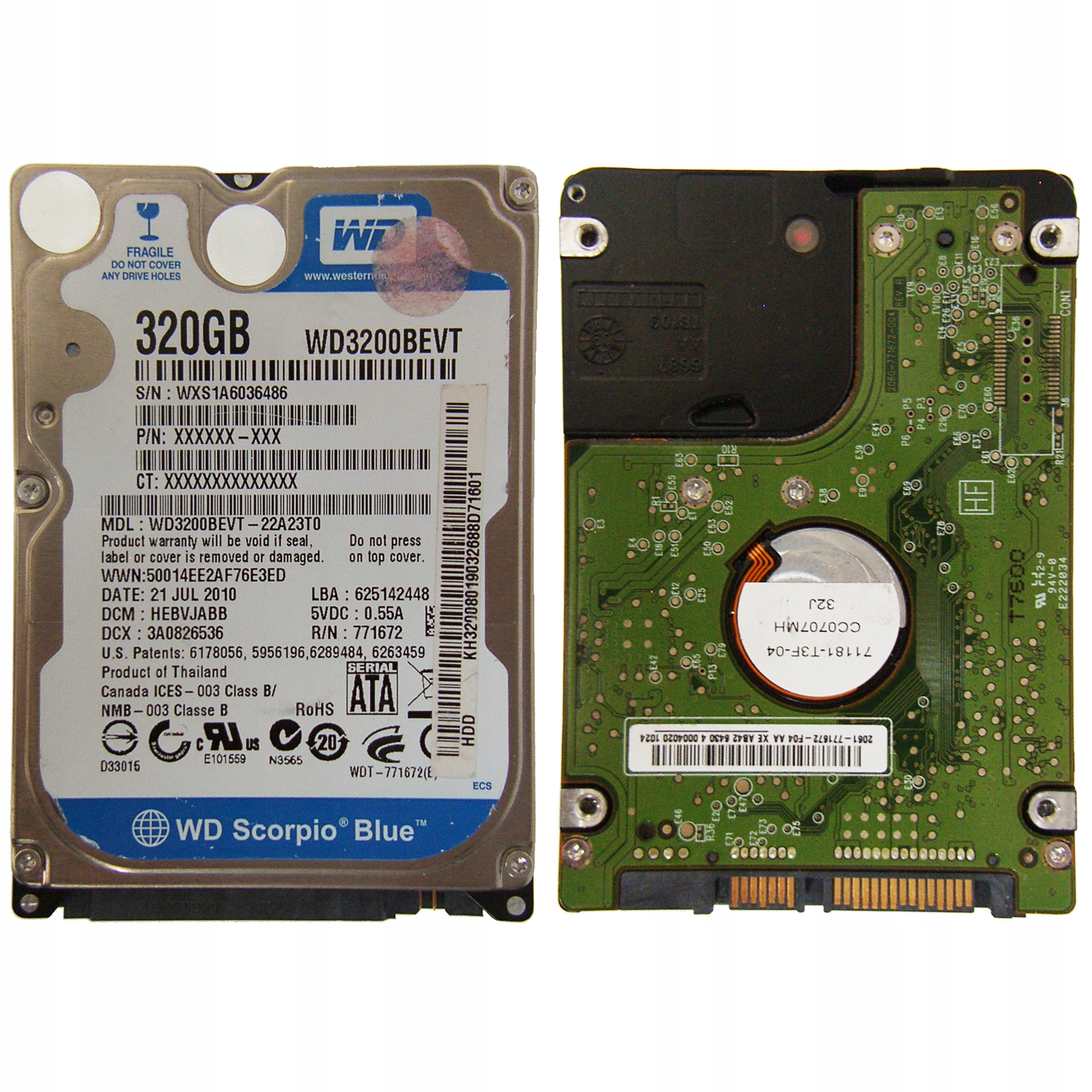 WD WD3200BEVT | 22A23T0 | nezistené 3zP