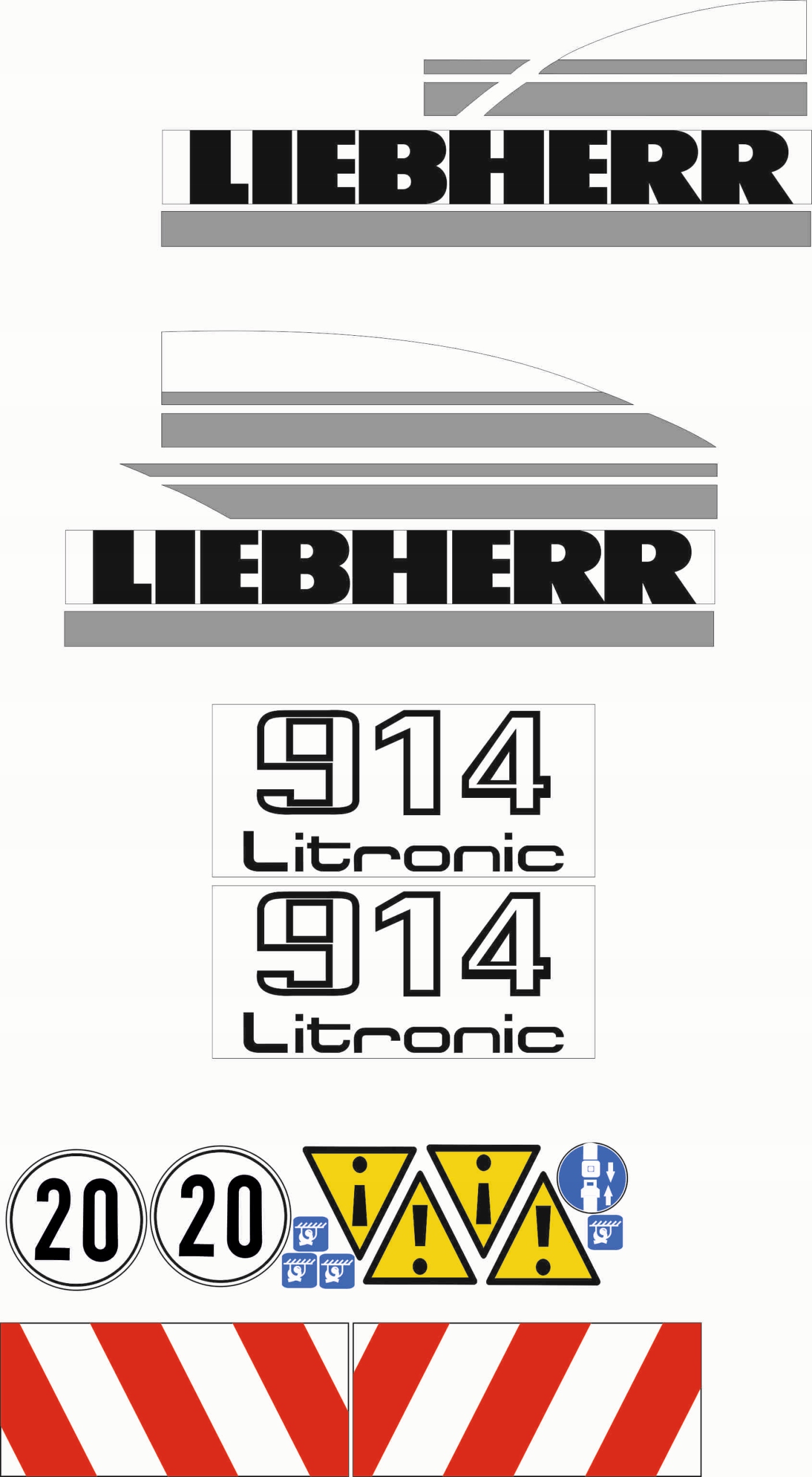 1 - LIEBHERR 914 LITRONIC НАКЛЕЙКИ НАКЛЕЙКИ