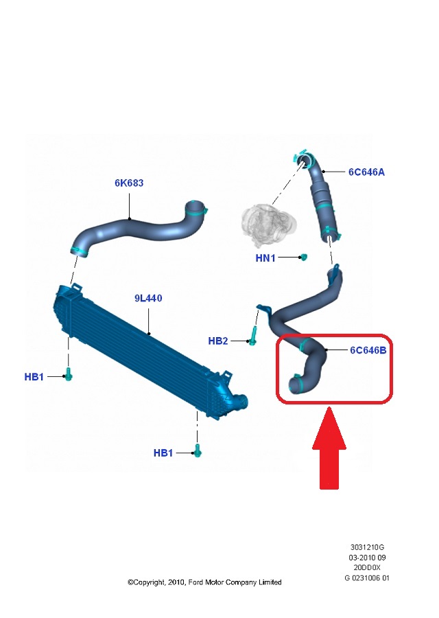 ТРУБКА ІНТЕРКУЛЕРА FORD MONDEO GALAXY Ag916c646ac Номер каталозі оригінальний 1729137 Ag916c646ac Ag91 - 6c646 - AC foto 4