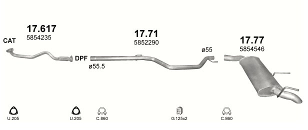 RURA PRZEDNIA OPEL VECTRA C 17.617 Producent części Inny