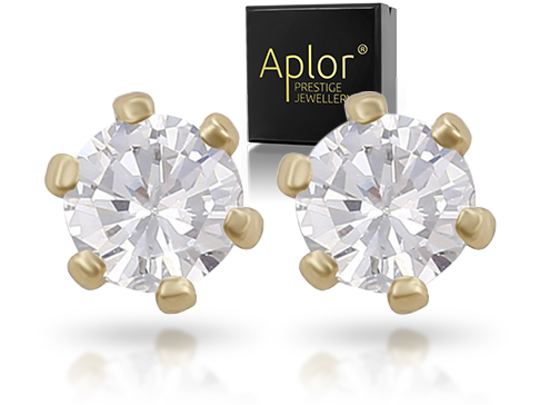 

Złote Kolczyki Szpilki Kryształki Swarovski sztyft