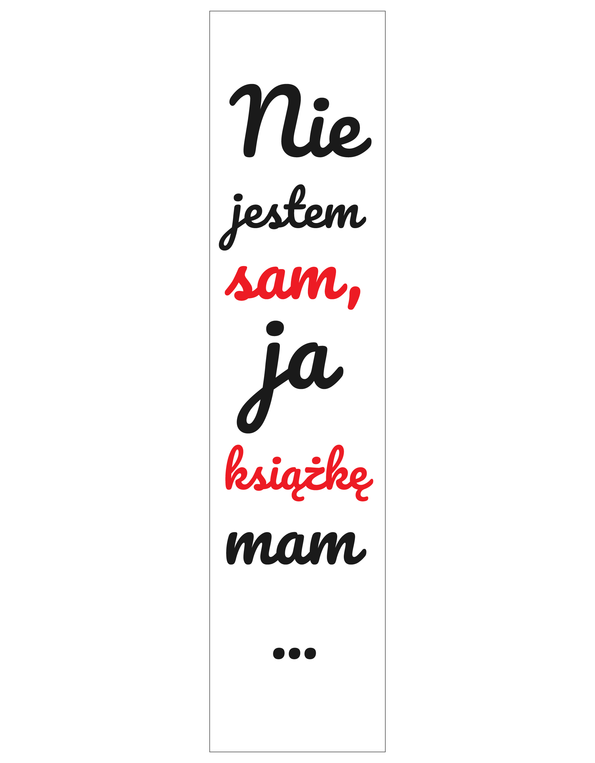 

Zakładka do książki z napisem idealna
