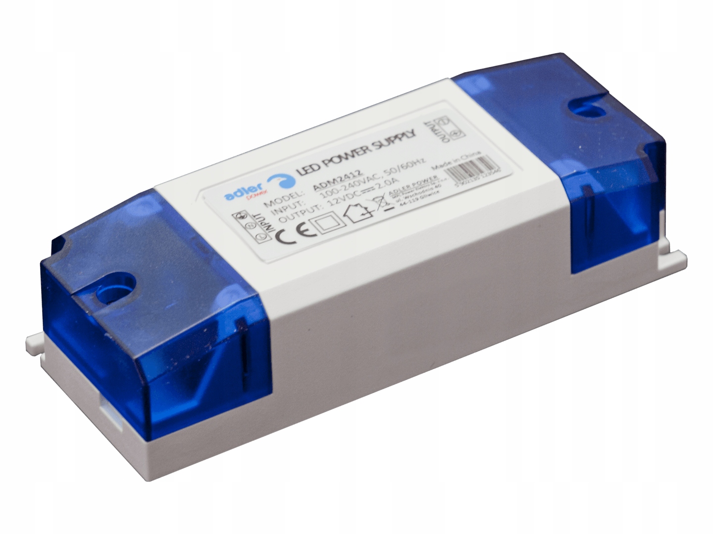 Zasilacz meblowy do LED szafla witryna regał listwa blat 12V 2A 24W ADM2412 Typ zasilacz