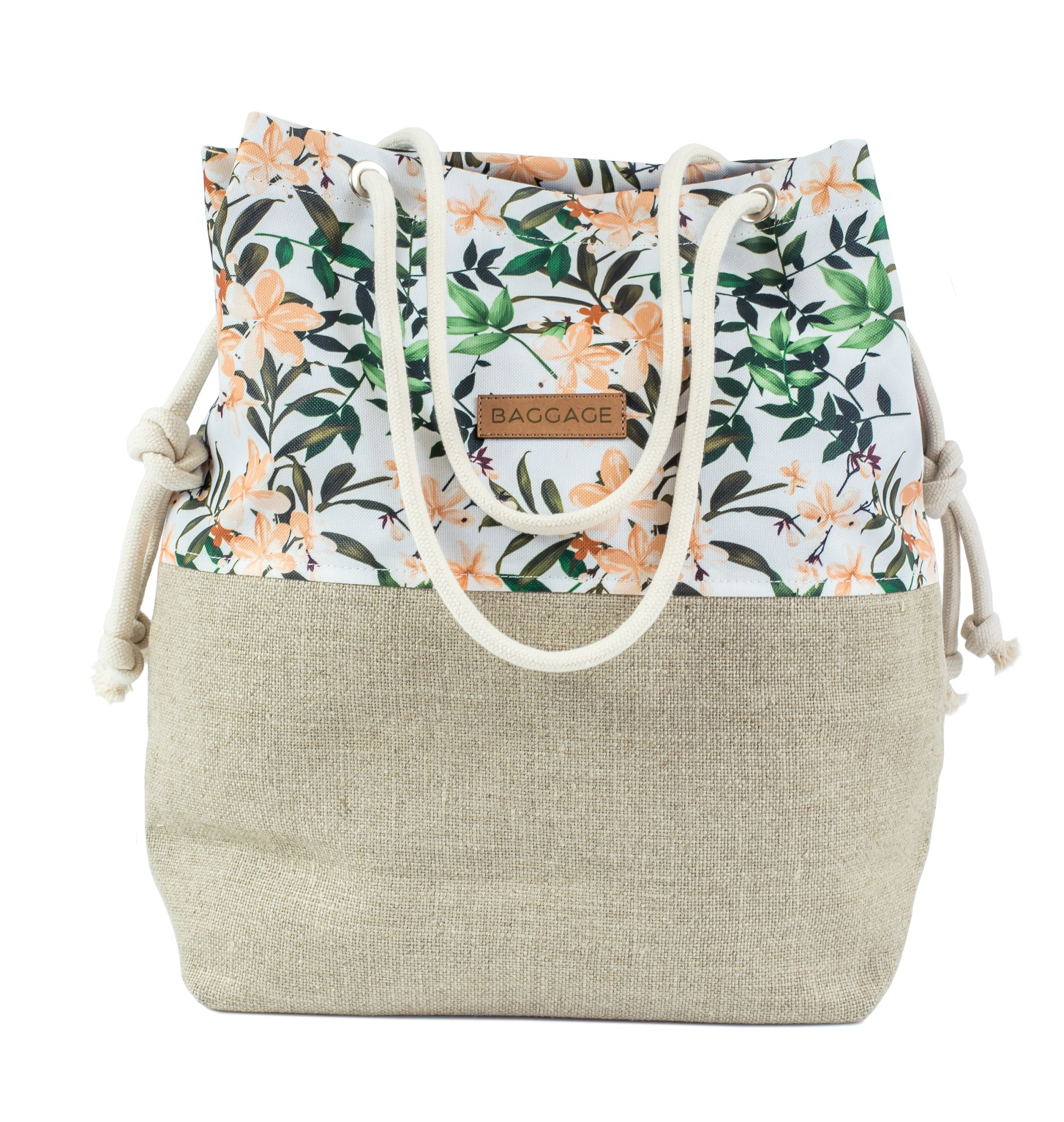 

Torebka Worek Shopper Torba Kwiaty Palmy Baggage