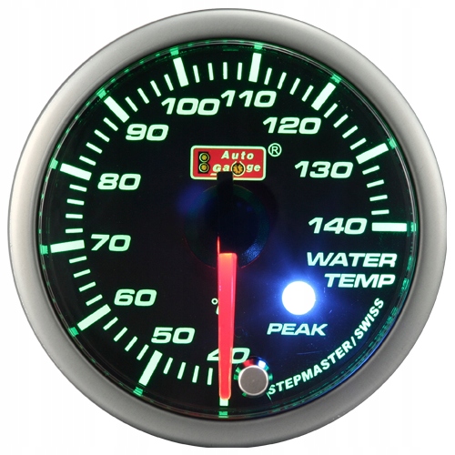 Indikátor teploty vody Auto Gauge Sm Peak Green 52 mm Zelená/Biela Led