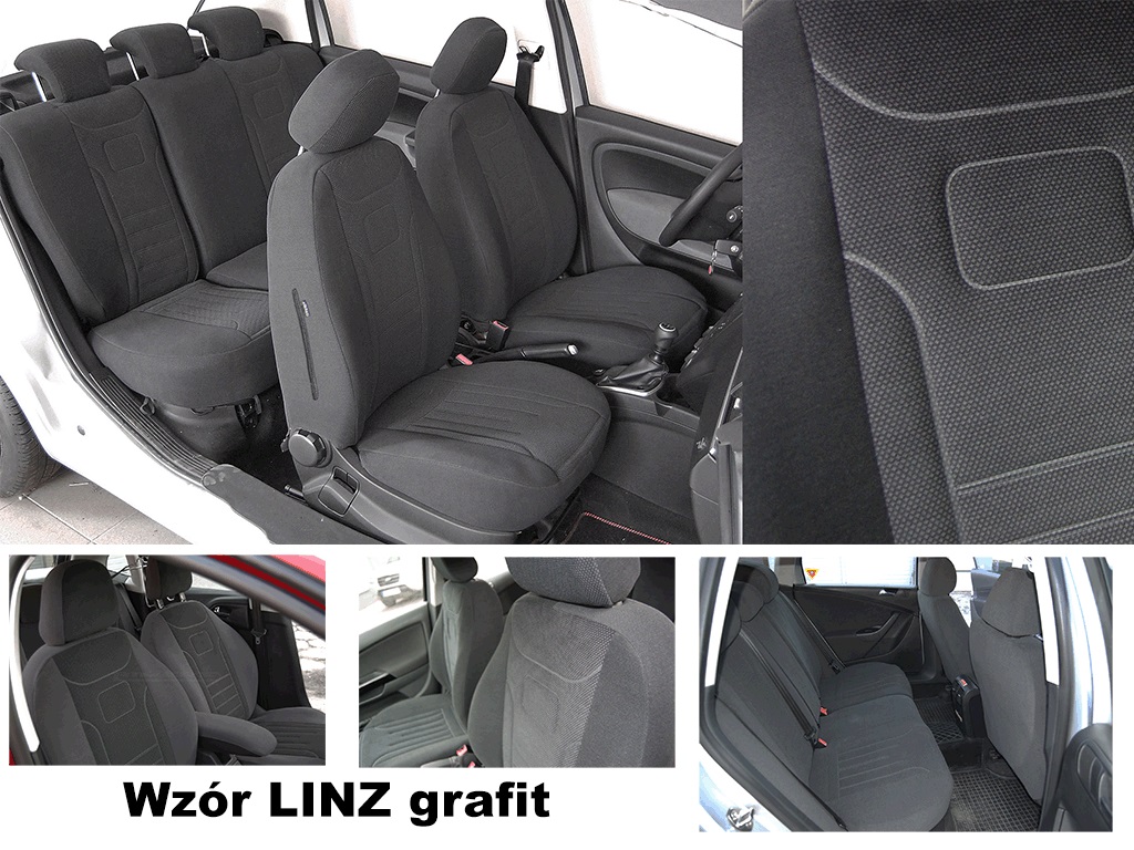 Citroen Xsara Picasso I (1998-2012) pokrowce welur Cechy dodatkowe dostęp do podłokietnika gotowe otwory na pasy szwy/otwory na poduszki powietrzne