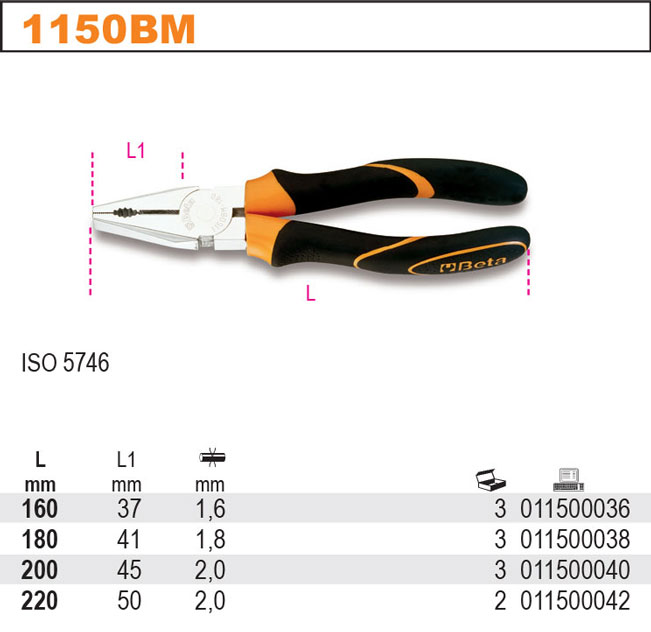 SZCZYPCE UNIWERSALNE KOMBINERKI BETA 1150BM 200 mm Marka Beta