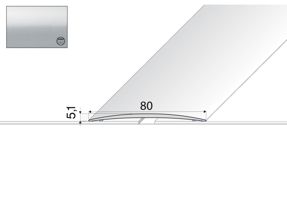 

Listwa łączeniowa A71 aluminiowa 200x8cm Srebro