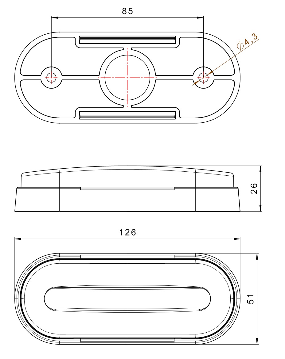 LAMPA LAMPKA OBRYSOWA DIODOWA LED 12/24V BIAŁA Kolor biały