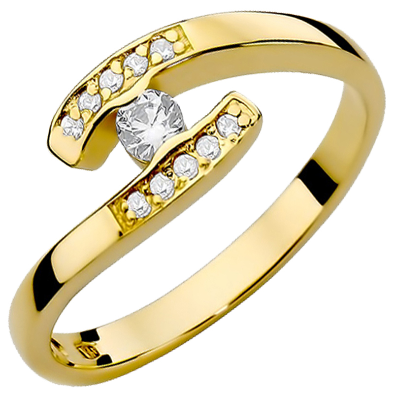 

Pierścionek Złoty Z Brylantami 0,19ct