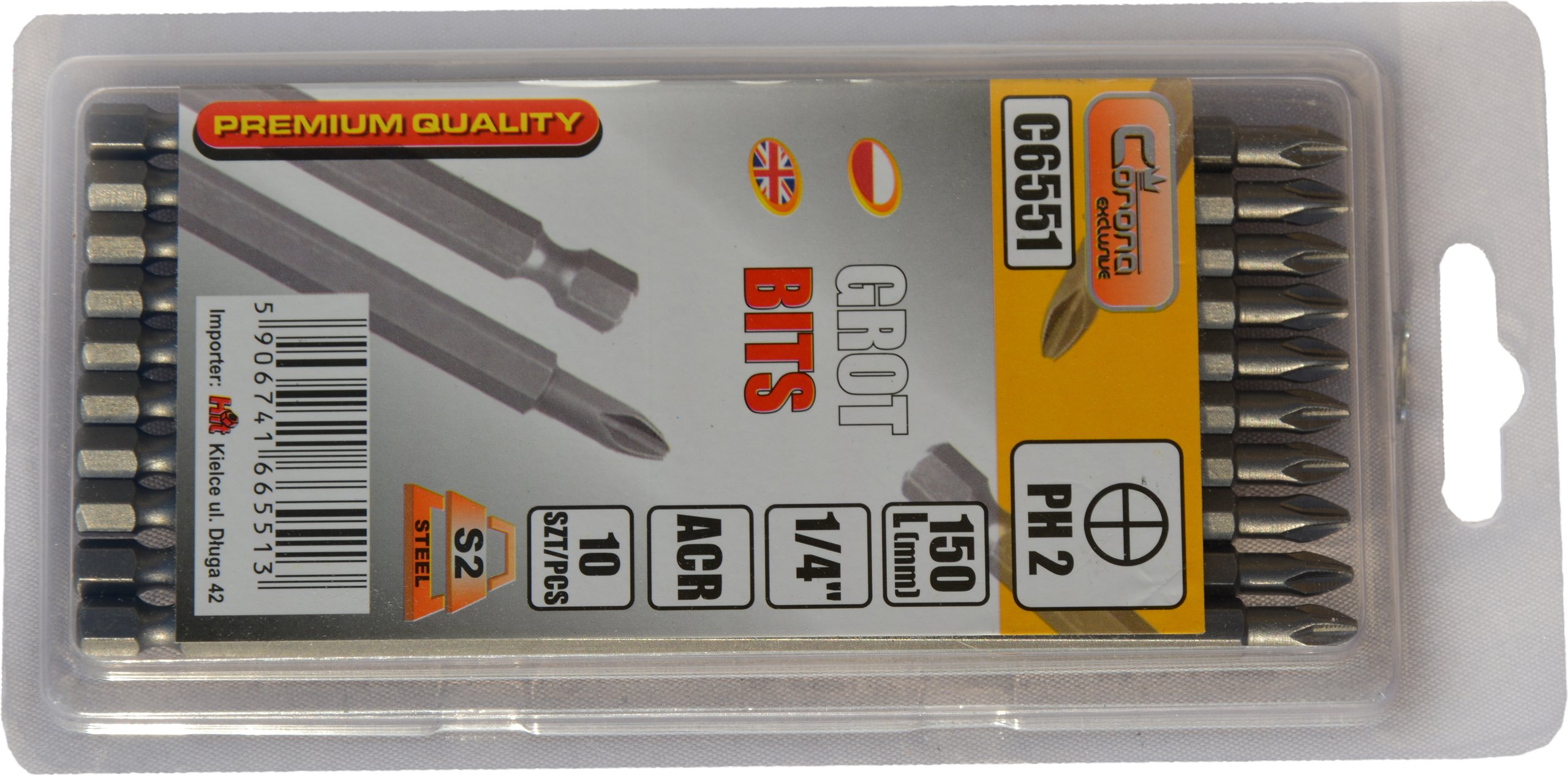 BIT GROT DŁUGI PH2 150mm S2 ACR 1/4 Marka RICHMANN