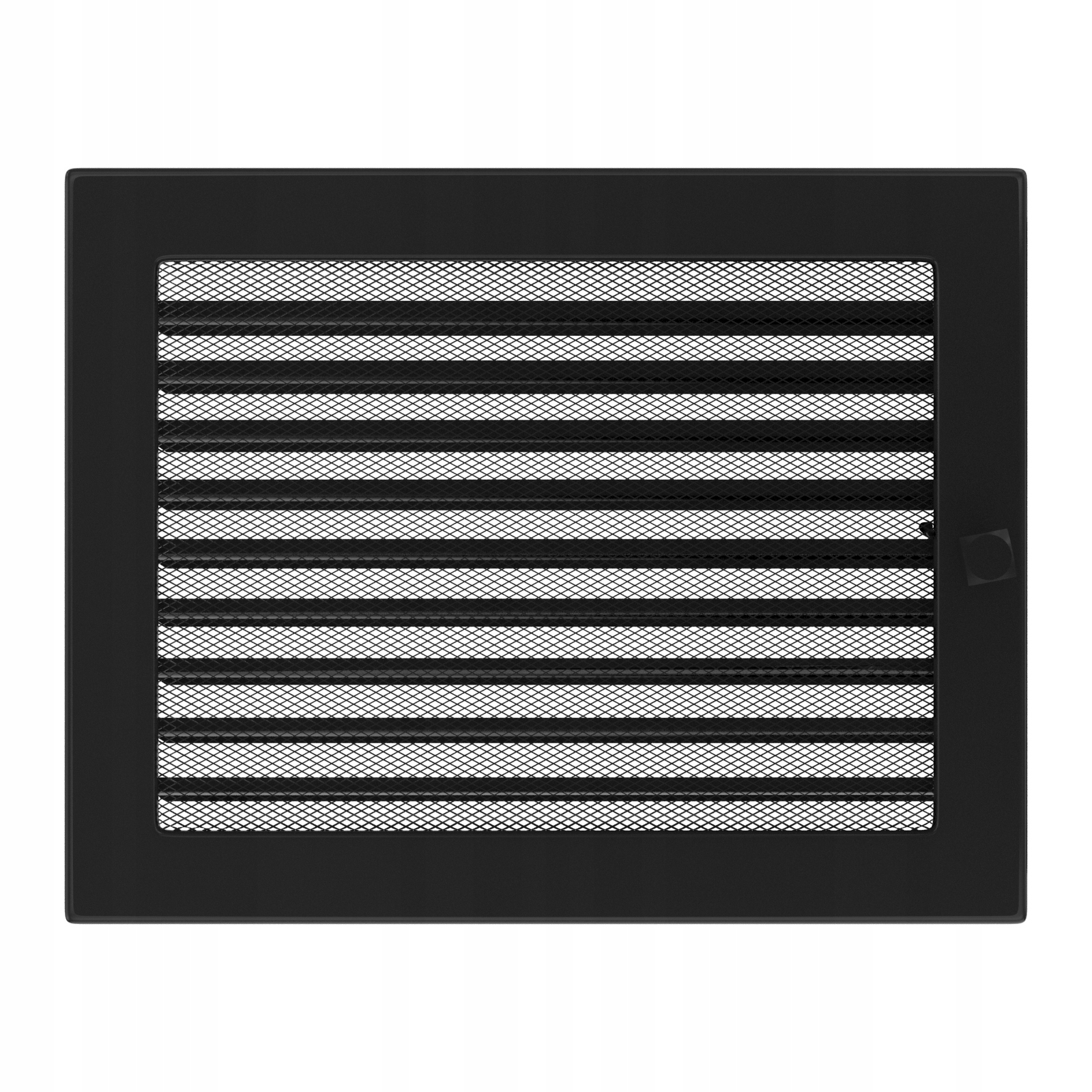 Ventilační mřížka do krbu 22x22 černá s průzorem